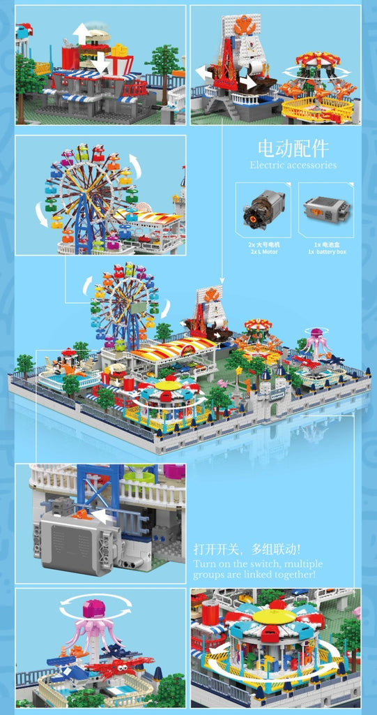 5220PCS Mouldking 11022 Mouldking Amusement park (electric remote control)