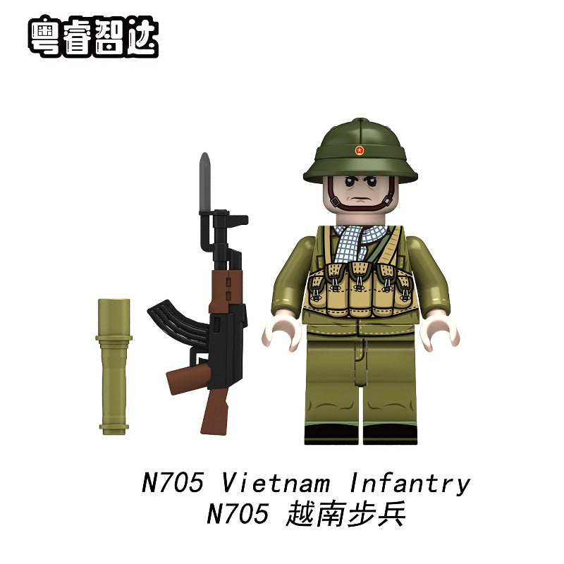 N701-706 Vietnam War series: US troops and Vietnamese infantry