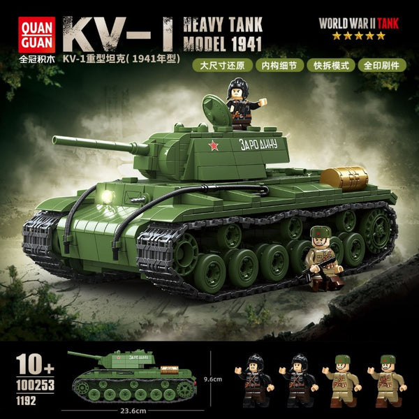CZ　鷹斗、キング 1192pcs QUANGUAN 100253 KV-1 Heavy Tank 1941 – Joy Bricks