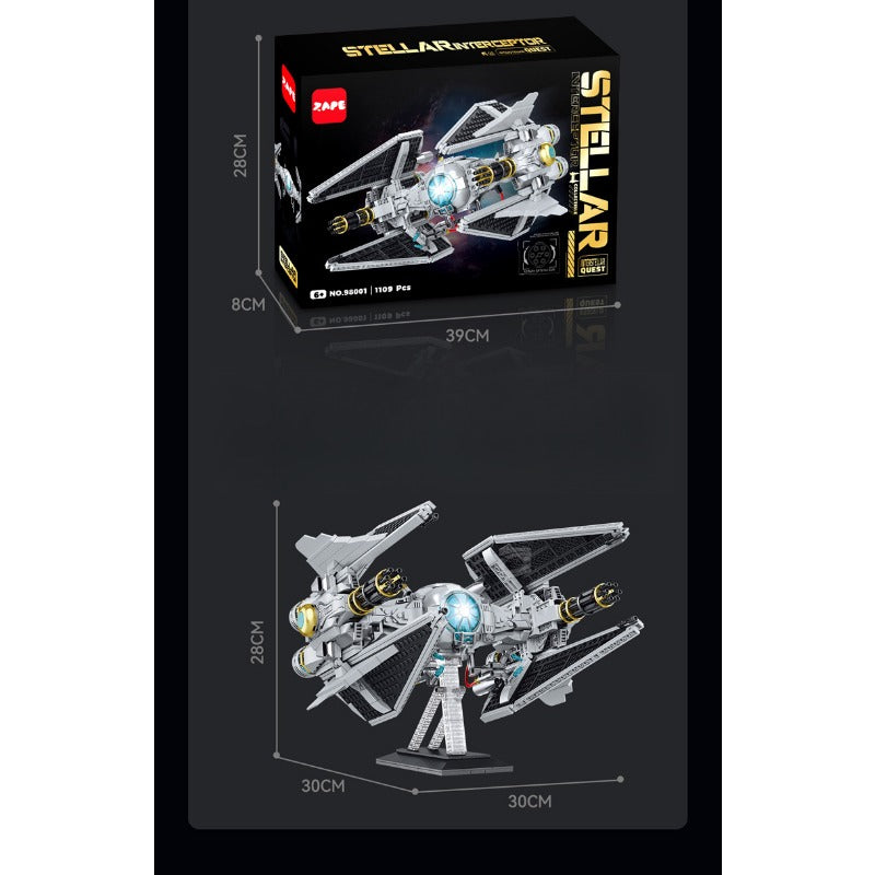 1109pcs ZAPE 98001 Stellar Interceptor