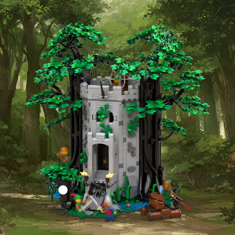 (Gobricks version) 1966pcs MOC-214066 LEGO 6077 Remake Forestmen River's Fortress Instructions MOC - Lego Medieval Castle Fantasy Moc