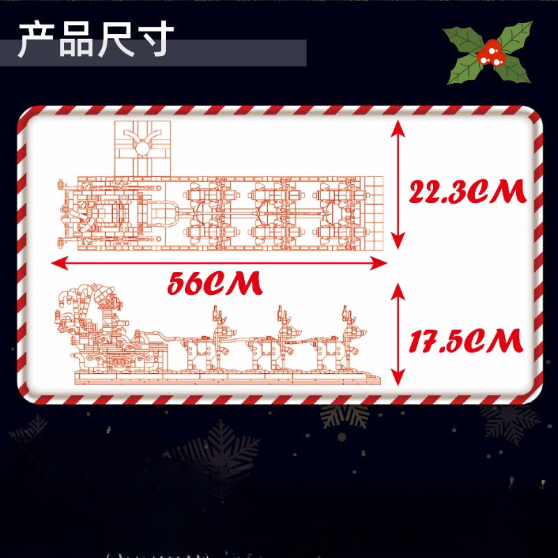 2073 PCS Mouldking 10154 Santa Claus Sleigh (Dynamic version)