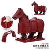 Medieval Roman Series M107 M108 M109 M112 Black Heavy Armored Iron Stupa War Horse Minifigures
