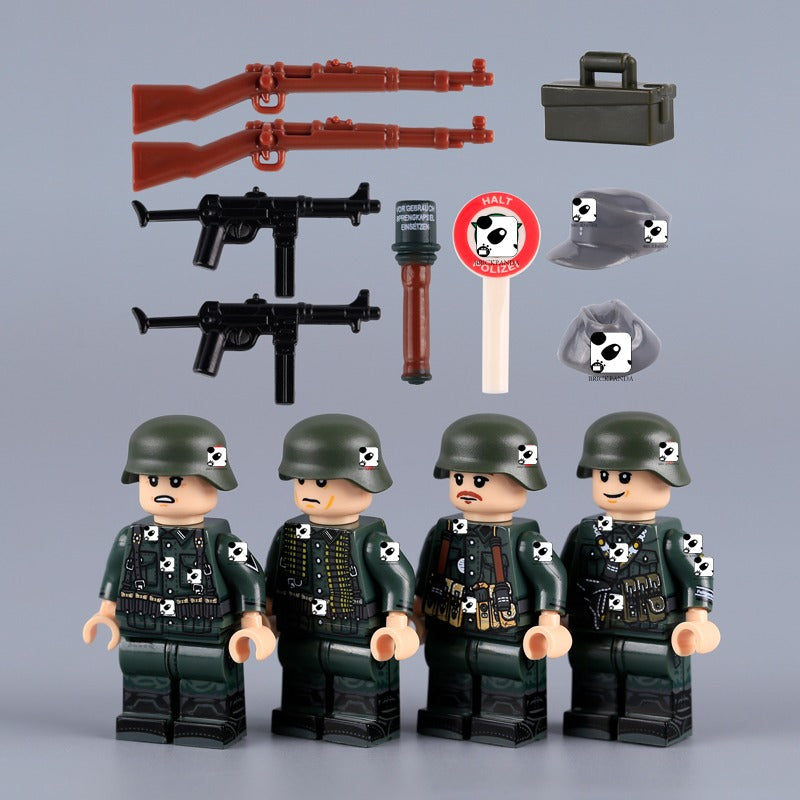 MTZ019-022 World War II military police soldier Minifigures