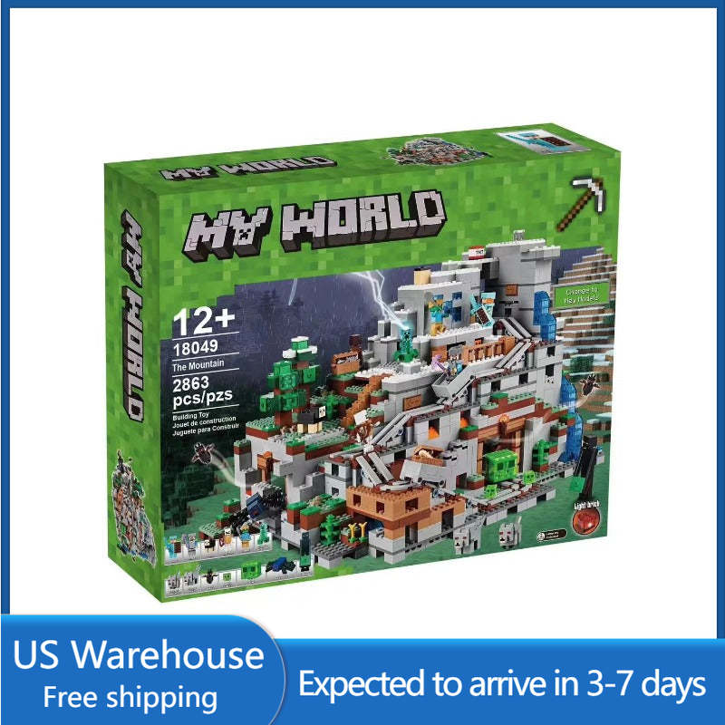 マイクラ Ship from US warehouse) 2688PCS Minecraft The Mountain Cave
