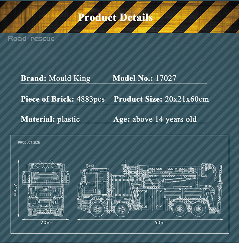 4883PCS MOULDKING 17027 Road Rescue Car Red