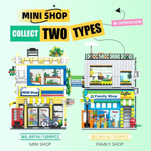 Jubiliee city shop コラボ JIESTAR 89116 89117 Mini Shop & Family Shop – Joy Bricks