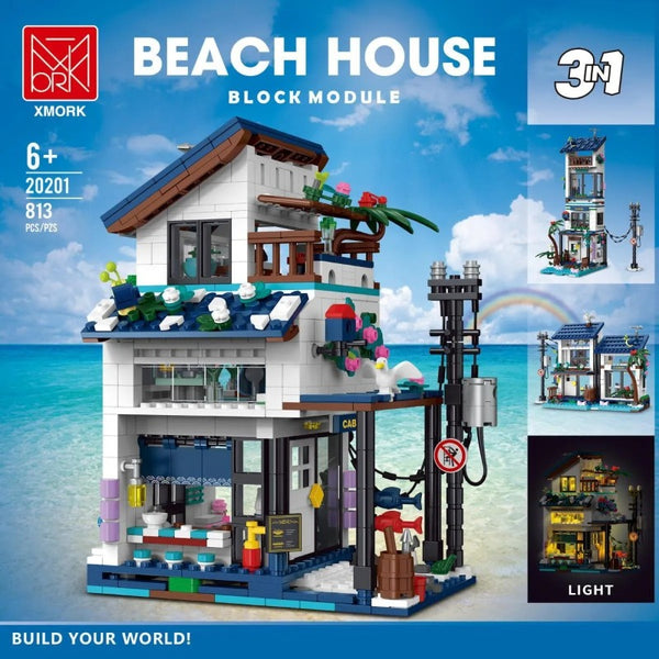 813pcs MORK 020201 Beach House 3IN1 (Equipped with lighting) – Joy