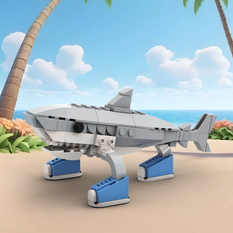 (Gobricks version) 112pcs MOC AI Brain Decaying Animals-Shark