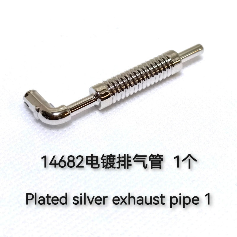 4pcs Chrome Engine Exhaust Pipe Building Blocks Parts