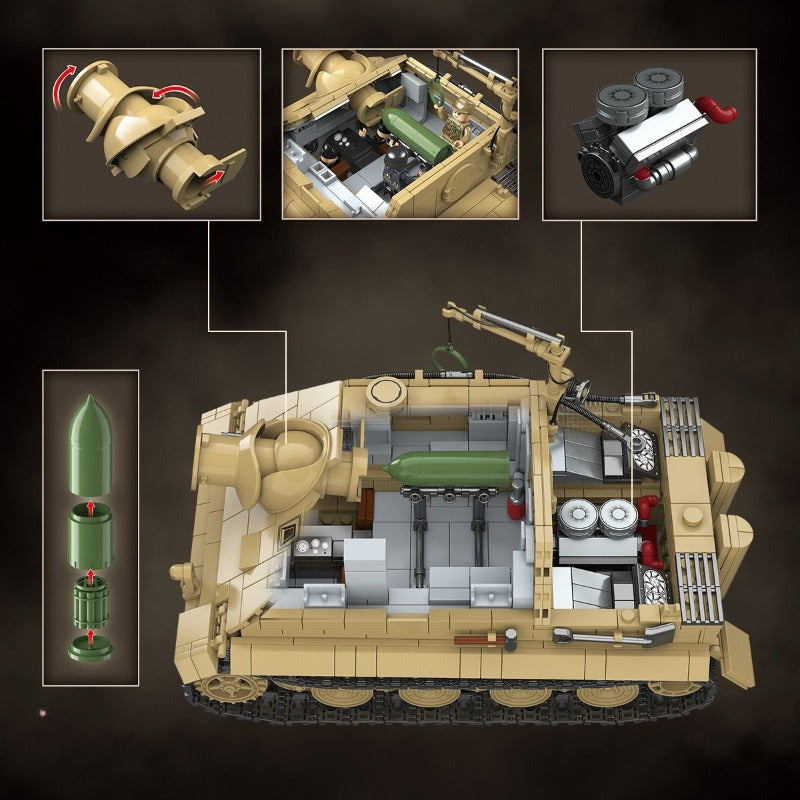 1394pcs QUANGUAN 100314 STURMTIGER German 38cm Assault Mortar