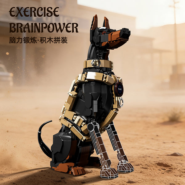 1376pcs YoLeXi 33132 Doberman Pinscher police dog. – Joy Bricks