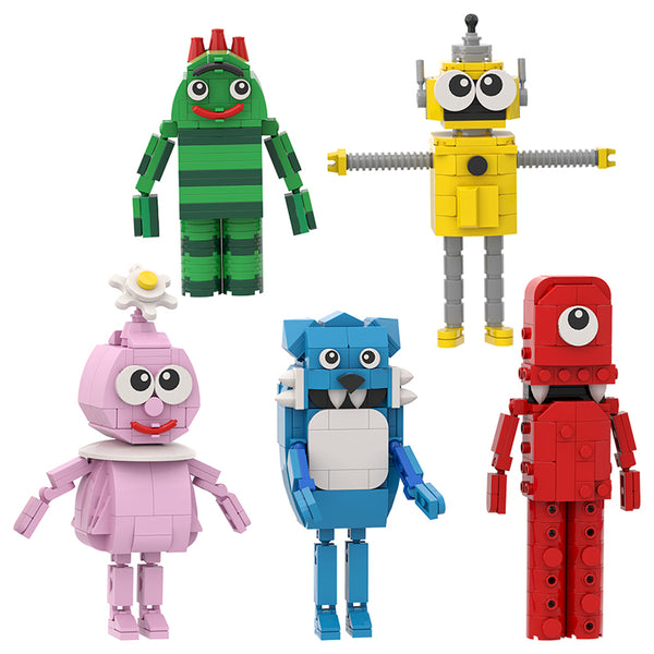 636PCS MOC yo gabba gabba(Brobee,Plex,Toodee,Foofa,Muno