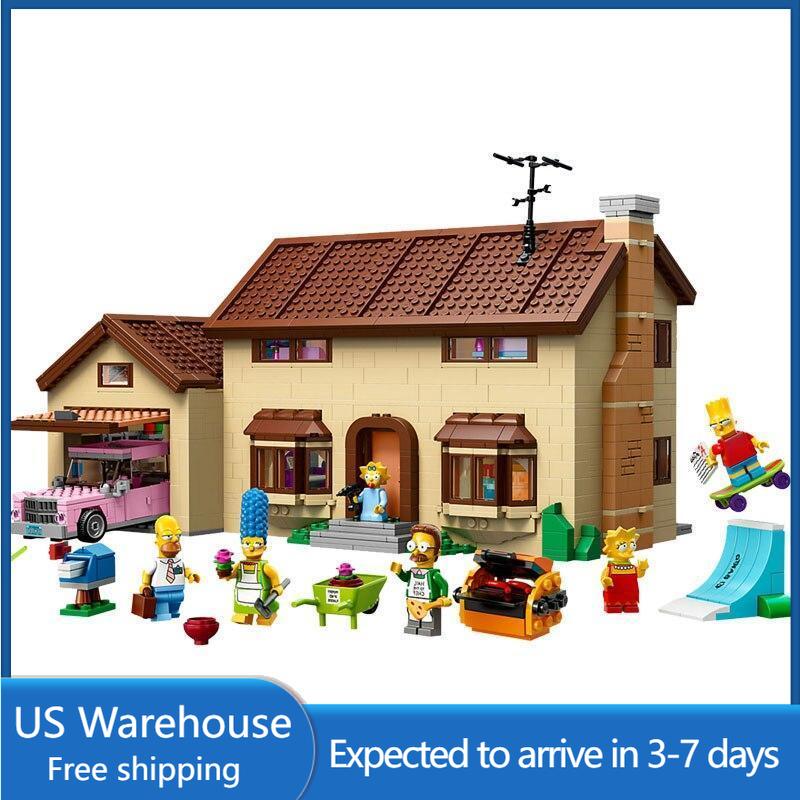 (Ship from US warehouse) The Simpsons House(2523pcs)  and The Simpsons KWIK-E-MART(2218pcs)  71016 71006