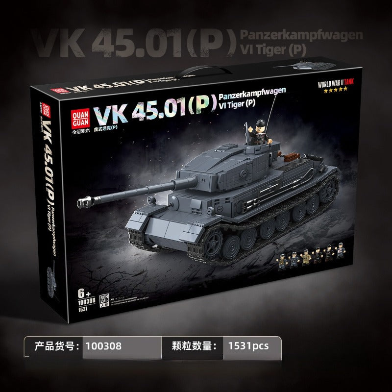 1531pcs QUANGUAN 100308 VK 45.01(P) Panzerkampfwagen VI Tiger (P)