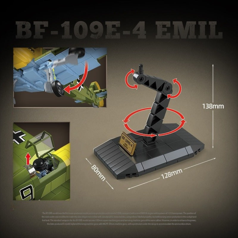 631pcs QUANGUAN 100288 BF-109E-4 EMIL