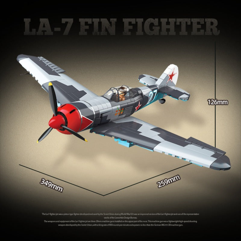 638pcs QUANGUAN 100286 LA-7 FIN FIGHTER