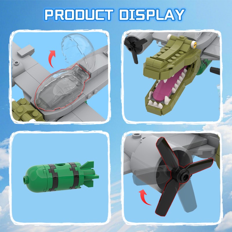 (Gobricks version)216pcs MOC AI Brain Decaying Animals-Crocodile