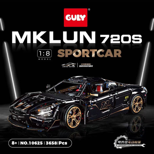 3658 pcs GULY 10625 McLaren 720S-1:8 Supercar (Electroplated
