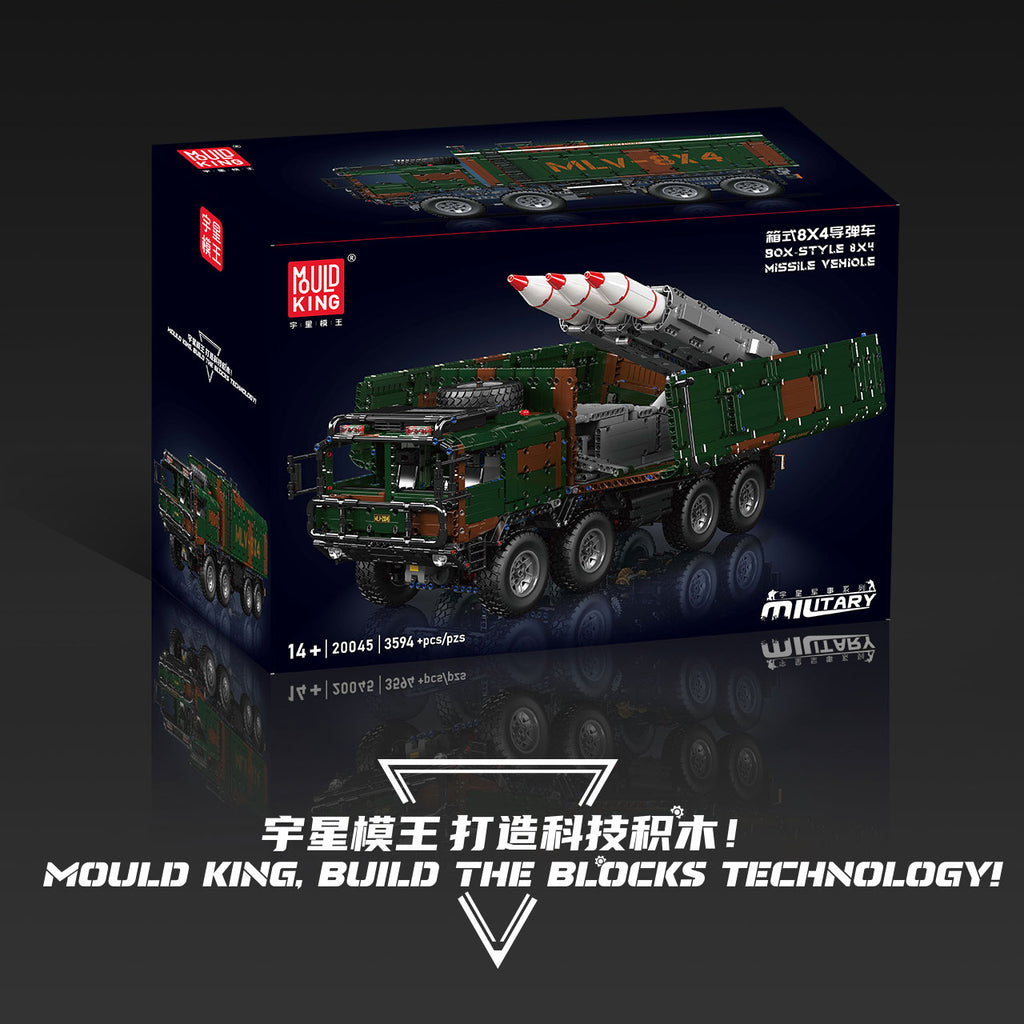 3594pcs Mouldking 20045 8x4 Box-type Missile Launcher Vehicle Dynamic version