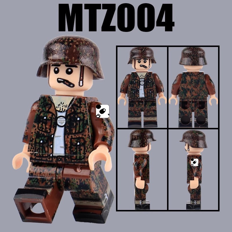 MTZ004-007 WWII German Soldier Camouflage Warrior Minifigures