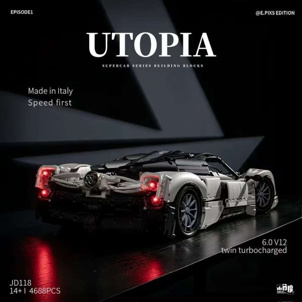 4688pcs XJD JD118 Pagani Utopia Sports Car 1:8 – Joy Bricks