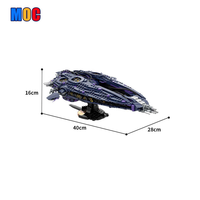 (Gobricks version) 1322PCS MOC-179892 Stargate Wraith Hive Ship