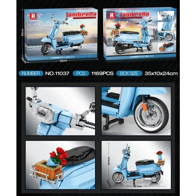 1169pcs Reobrix 11036 11037 Lambretta V200 1:5
