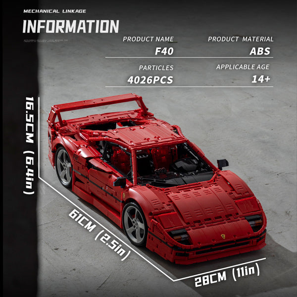 4026 pcs Ferrari F40 Prototype from MOC-140629 – Joy Bricks