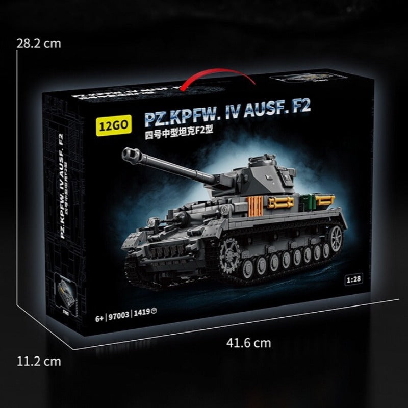 1419pcs 12GO 97003 PZ KPFW.IV AUSF.F2 1:12