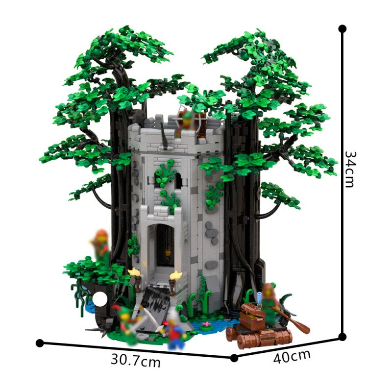 (Gobricks version) 1966pcs MOC-214066 LEGO 6077 Remake Forestmen River's Fortress Instructions MOC - Lego Medieval Castle Fantasy Moc