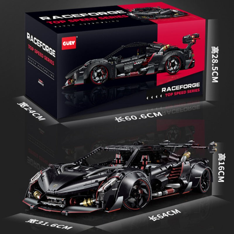 3809pcs GULY Supercar 10639 Series Lamborghini Veneno 1:8