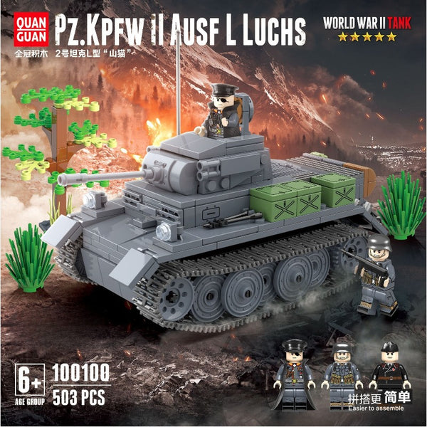 503pcs QUANGUAN 100100 PZ.KPFW II AUSF L LUCHS – Joy Bricks