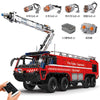 6653+pcs Mouldking 19004S Pneumatic airport fire extinguishing and rescue vehicle