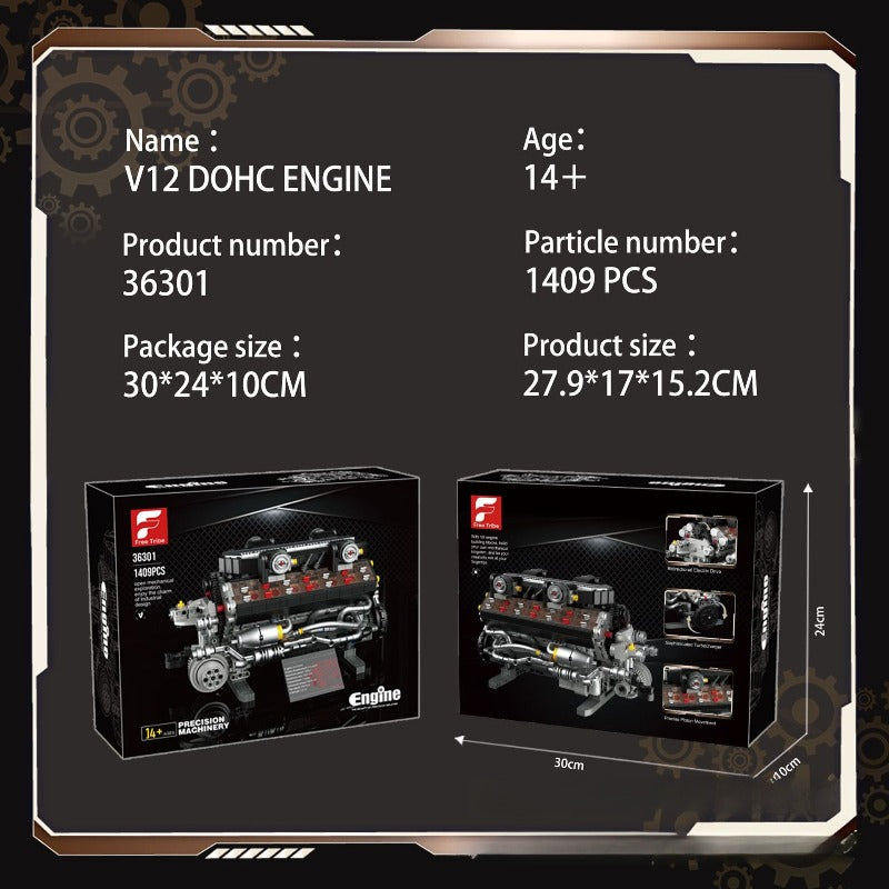 1409pcs 36301 V12 DOHC ENGINE