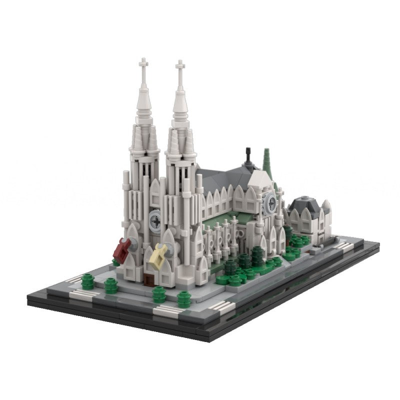 (Gobricks version) 843pcs MOC-214496 St. Patrick's Cathedral 1:800