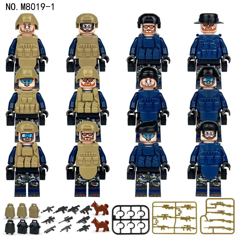 M8019 M8019-1 M8085 M8084 Special Police of Counter-Terrorism Force Minifigures