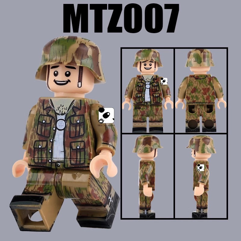 MTZ004-007 WWII German Soldier Camouflage Warrior Minifigures