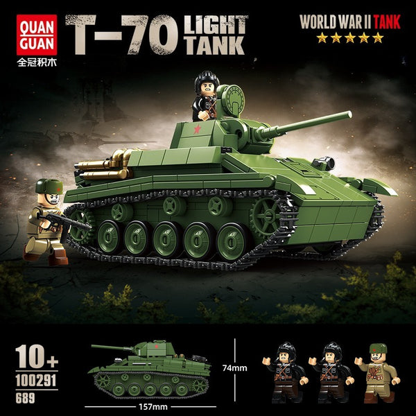 689pcs QUANGUAN 100291 T-70 LIGHTER TANK – Joy Bricks