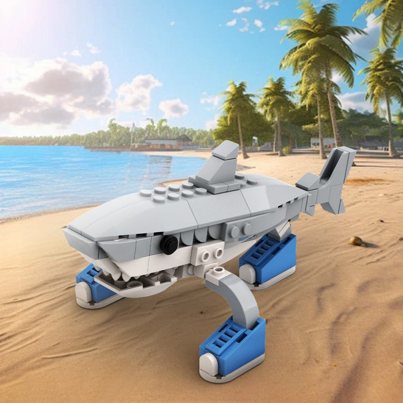 (Gobricks version) 112pcs MOC AI Brain Decaying Animals-Shark
