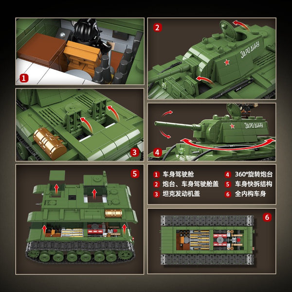1192pcs QUANGUAN 100253 KV-1 Heavy Tank 1941 – Joy Bricks