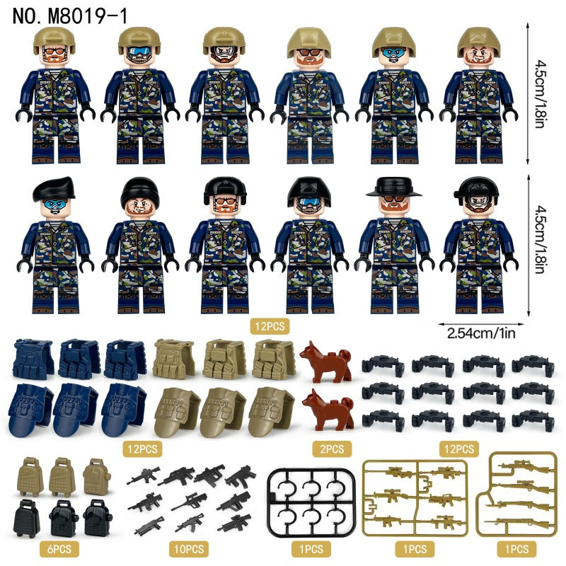 M8019 M8019-1 M8085 M8084 Special Police of Counter-Terrorism Force Minifigures