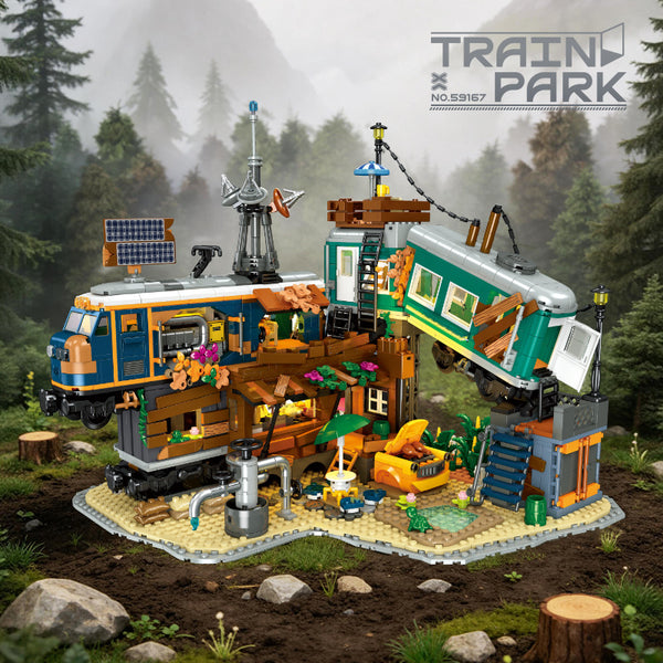 2349pcs JIESTAR Train Park [With Lighting Kit] – Joy Bricks