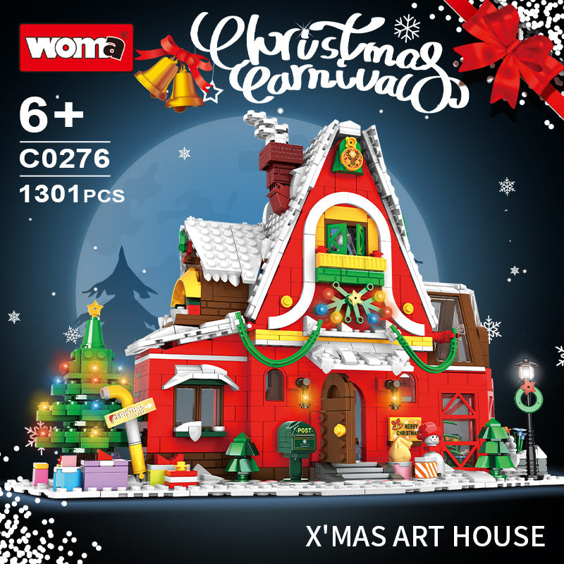 WOMA Christmas Building Block Series Gingerbread Man Candy House