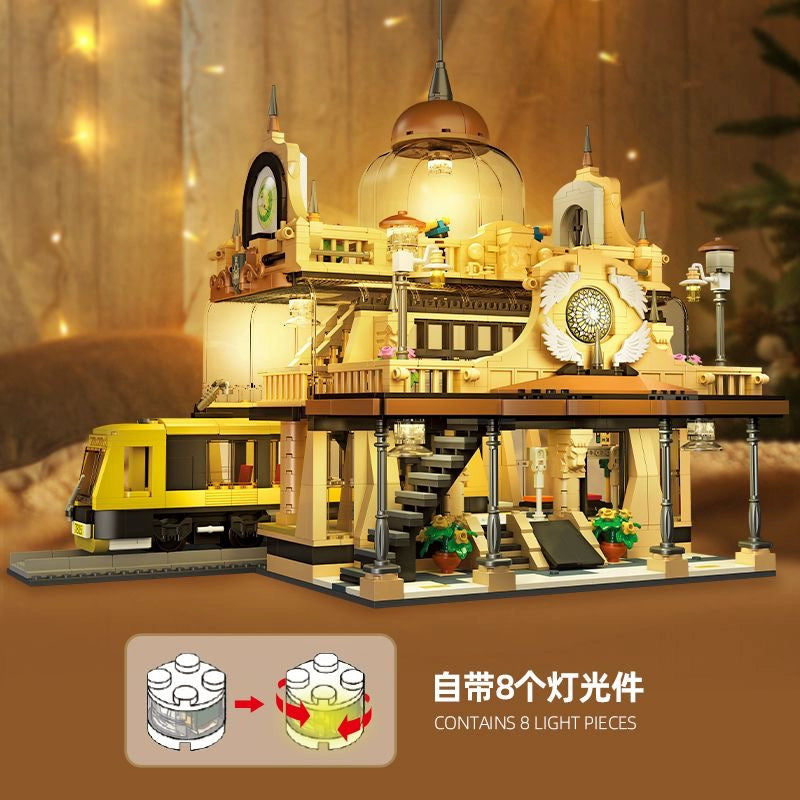 1945 pcs JIESTAR 89136 European Style Railway Station