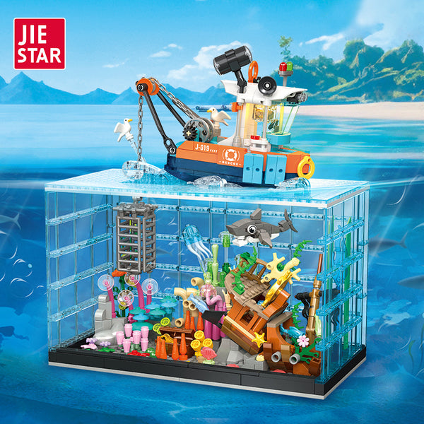 856PCS JIESTAR JJ9219 Underwater Exploration Aquarium – Joy Bricks