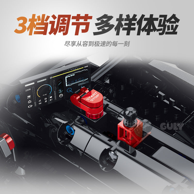 3729pcs GULY 10627 Supercar Series Ferrari 296 1:8 (Electroplating limited edition)