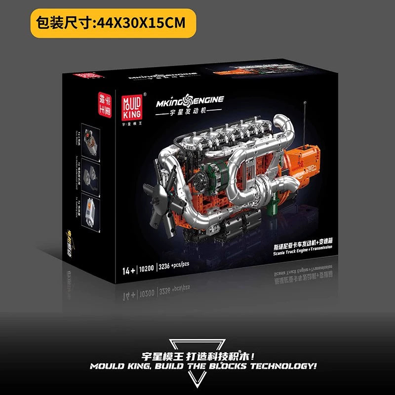 3236 pcs MouldKing 10200 Scania Truck Engine Transmission