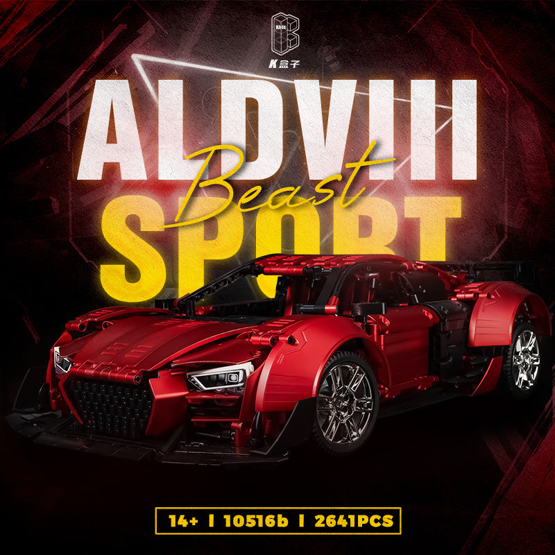 2641pcs 10516B Kbox Red Audi R8 1:10