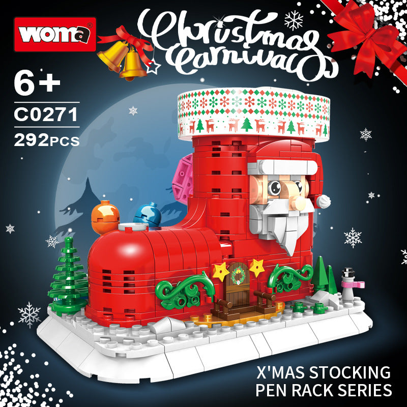 WOMA Christmas Building Block Series Gingerbread Man Candy House